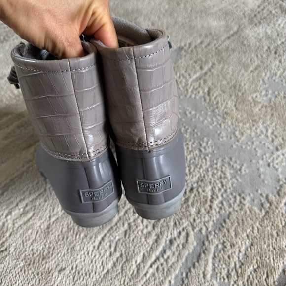 Sperry Saltwater Core Duck Boots Gray waterproof Booties STS86699 size 6.5 - Picture 9 of 12